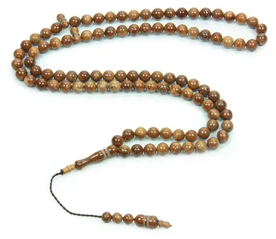 Gebetskette 99 Perlen 8 mm Tropenholz Tasbih Dhikr