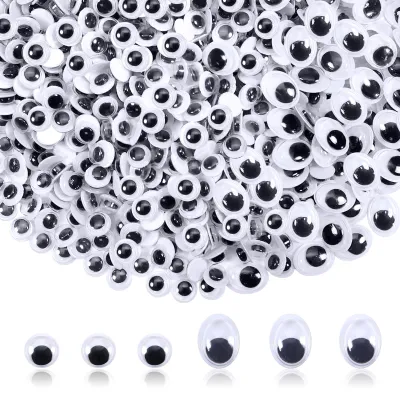 1000 selbstklebende Wackelaugen, 8 mm + 13 mm, Bastelaugen