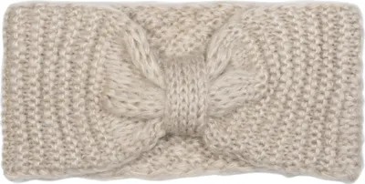 Produktbild von styleBREAKER Damen Strick Stirnband mit Schleife, Reiskorn Strick-Muster, Winter Haarband, Headband 04026006