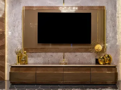 Produktbild von Designer Braune TV-Kommode r TV-Ständer Holz Lowboard