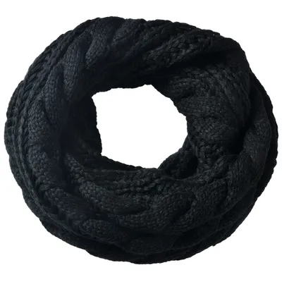 Produktbild von Zopfmuster Stricken Loopschal Schwarz