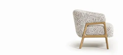 Obrázek produktu pro Světle béžové jednosedací designové křeslo do obývacího pokoje Čalouněné křeslo