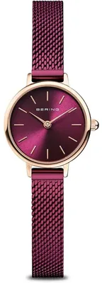 Produktbild von Bering Damen Quarz Uhr roségold lila Zifferblatt