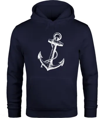 Produktbild von Hoodie Herren Anker Anchor Sweatshirt mit Kapuze Kapuzenpullover Moonworks® navy XXL