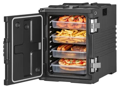 Image de VEVOR Thermobox 90 L, boîte isotherme pour maintenir au chaud et au frais, boîte isotherme en LLDPE 650 x 450 x 620 mm, boîte de transport pour aliments et boissons, récipient isotherme adapté à différentes tailles de casseroles (non fournies)