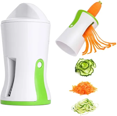 A spiralizer and examples of its output.