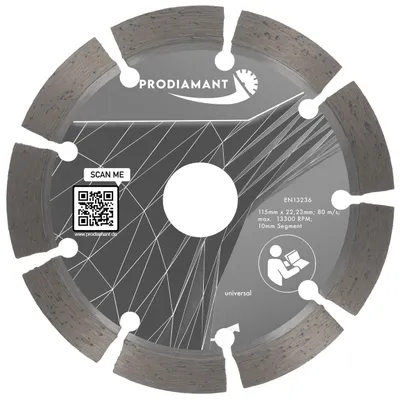 Obrázok produktu pre PRODIAMANT Diamantový rezací kotúč 115 mm betón, univerzálny
