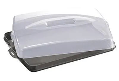 Produktbild von Kuchenhaube groß 40 cm EUROHOME Blechkuchenbehälter Kunststoff - Kuchencontainer als Tortenbehälter & Kuchenbox - Tortentransportbox für Kuchen