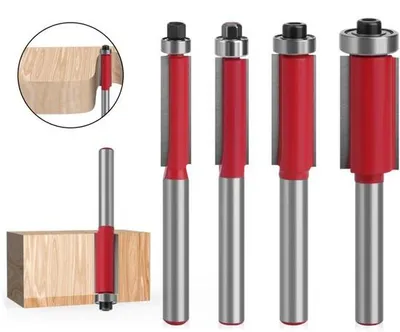 Obrázok produktu pre 4-dielna sada fréz na drevo s podložkou na povrchovú úpravu, vrták 6 mm