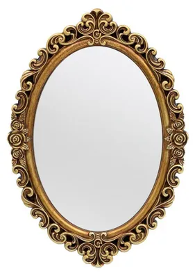 Produktbild von Ovaler Wandspiegel Vintage Hängespiegel Gold 39,9 x 28,4 cm Kunstharz