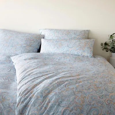 Produktbild von elegante Mako-Jersey-Bettwäsche-Garnitur Grace Farbe Bleu Größe 135x200+80x80