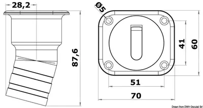 Produktbild von Quadrat Abfalldeckel kurze Version 38 mm - Osculati 20.454.06
