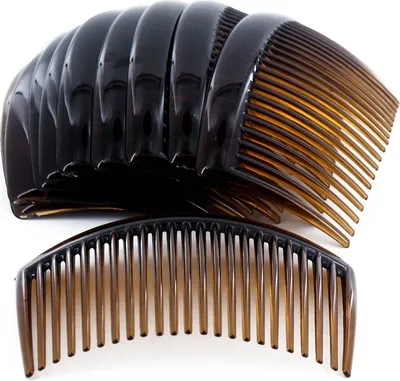 Produktbild von 3,2-Zoll-Haarkamm aus Kunststoff mit Zahnkamm, Haarnadelclip fš¹r Frauen, Braun (12 Stš¹ck)