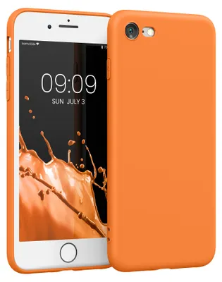 Produktbild von kwmobile Handyhülle für Apple iPhone SE (2022) / SE (2020) / 8 / 7 Hülle - weiches Handy Silikon Case - Schutzhülle Cover - Fruity Orange