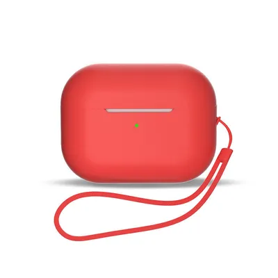 Produktbild von Silikonhülle für AirPods 1 / 2 Kopfhörer + Trageschlaufe rot