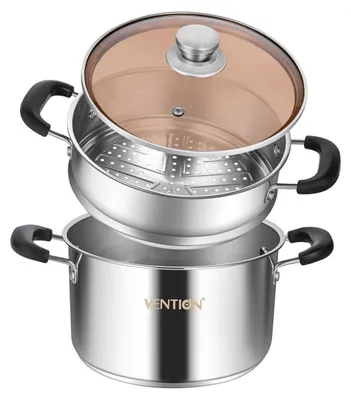 Obrázek produktu pro Napařovač potravin, hrnec, 22 cm, nerezová ocel, indukční varná deska, objem 4,5 litru