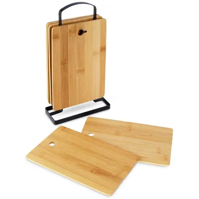 Image de Planches à découper en bambou avec support 22x14 cm 6 pcs.