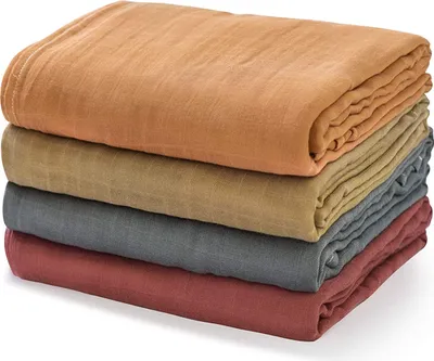 Produktbild von Momcozy Musselin Swaddle Blanket, 4er Pack, einfarbig