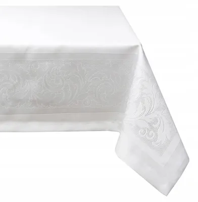 Produktbild von Weisse Tischdecke 130 X 160 Mit Eleganter Kantenverarbeitung