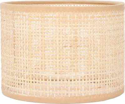 Produktbild von Lampenschirm aus Rattan, gewebter Korb, Kronleuchter, Vintage-Hänge-, Tisch- oder Stehlampenabdeckung, E27 E14