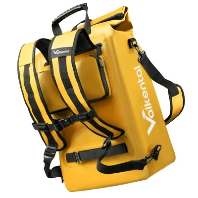 Produktbild von Valkental® ValkOne 3in1 Fahrradtasche, Wasserdicht & Reflektierend - 23L - gelb