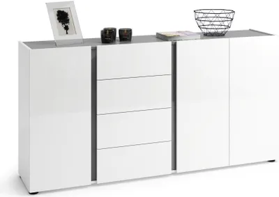 Produktbild von Sideboard >Atrium< in weiß, Holzwerkstoff - 180x92x40cm (BxHxT)