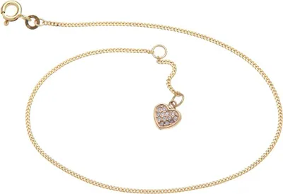 Produktbild von SILBERKETTEN STORE Fußkette Panzer 1,2mm mit Herz - 333 Gold, Länge wählbar von 23-30cm - 29cm