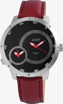 Produktbild von Just Herrenuhr Echtlederband 2 Zeitzonen