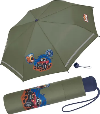 Produktbild von Scout Kinder-Taschenschirm Regenschirm mit reflektierenden Streifen Adventure