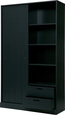 Produktbild von Woood Move Schiebetürenschrank Aus Kiefer, 200 X 120 X 42 Cm, Schwarz