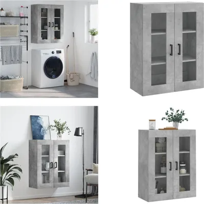 Produktbild von vidaXL Wandschrank Betongrau 69,5x34x90 cm - Wandschrank - Wandschränke - Schrank - Lagerschrank