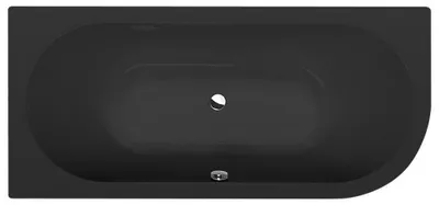 Produktbild von VIVA L Asymmetrische Badewanne 175x80x47cm, links, schwarz matt