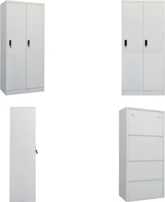 Produktbild von vidaXL Kleiderschrank Hellgrau 80x50x180 cm Stahl - Kleiderschrank - Kleiderschränke - Kleiderständer - Schrank