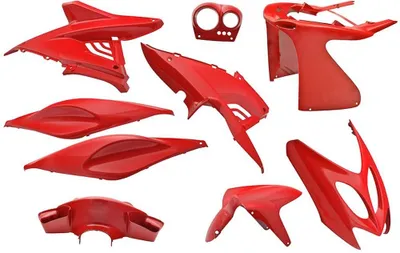 Image de Edge | Kit de capuchons | 9 pièces | Rouge Ferrari pour Yamaha Aerox jusqu'à l'année de fabrication 2014