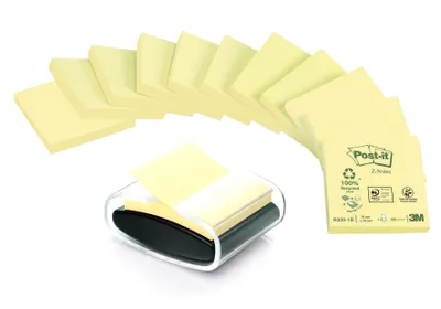 Obrázok produktu pre Post-it® C2014Y12 Zásobník na samolepiace bločky Z-Notes s náplňou čierna/priehľadná + 12 bločkov