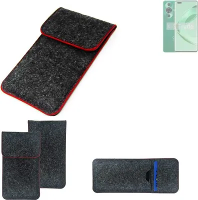 Produktbild von K-S-Trade Handy Schutz Hülle kompatibel mit Huawei Nova 11 Pro Schutzhülle Handyhülle Filztasche Pouch Tasche Case Sleeve Filzhülle dunkelgrau