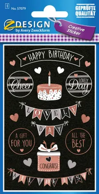 Produktbild von AVERY Zweckform ZDesign Sticker "Happy Birthday" 18 Sticker