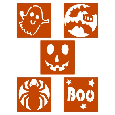 Immagine prodotto di Set di stencil per Halloween - 5 pezzi / confezione