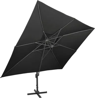 Produktbild von vidaXL Ampelschirm mit Doppeldach Schwarz 400 x 300 cm