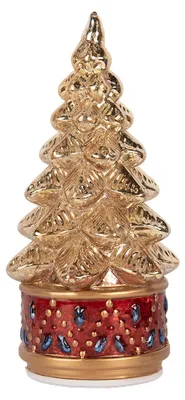 Produktbild von Clayre & Eef Weihnachtsdekoration mit LED-Beleuchtung Weihnachtsbaum Ø 12x27 cm Goldfarbig Glas