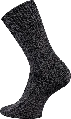 Produktbild von TippTexx 24 3 Paar warme Winter Bambussocken mit Baumwolle, Ripp-Struktur, Schwarz, Größe 39-42