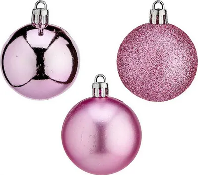 Image de Boule de Noël Ø 5 cm Rose Plastique 12 x 26,5 x 12 cm