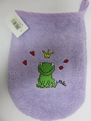 Produktbild von MILA 50166 - Waschhandschuh - Waschlappen - Frosch - Kiss me lila