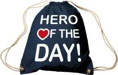 Produktbild von Trend-Bag mit Aufdruck - Hero of the Day - 65028 - Turnbeutel Sporttasche Rucksack