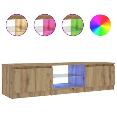 Produktbild von TV-Schrank mit LED-Leuchten Artisan-Eiche 140x40x36 cm