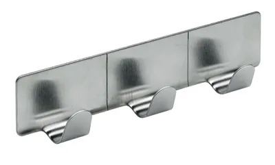 Produktbild von Hettich Hakenleiste selbstklebend 3 Haken Stahl, Edelstahl Optik, 1 Stück