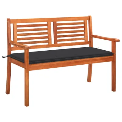Productafbeelding van Tuinbank voor twee personen, antracietkleurige bekleding, 120 cm breed, gemaakt van eucalyptushout