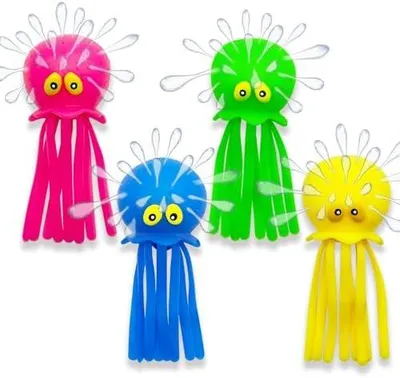Produktbild von Set mit 4 Oktopus Wasserbomben, Gummi Badespielzeug für Kleinkinder, Sensorisches Stressabbau Poolspielzeug für Kinder, Sommer Partytütenfüller für Jungen und Mädchen 3+ Jahre