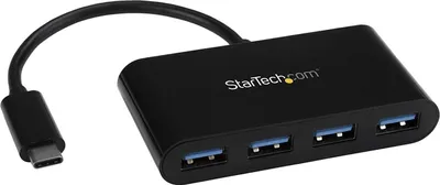 Produktbild von StarTech.com USB-C Hub 4-Port USB 3.0 – 5 Gbit/s, kompakt, Schwarz
