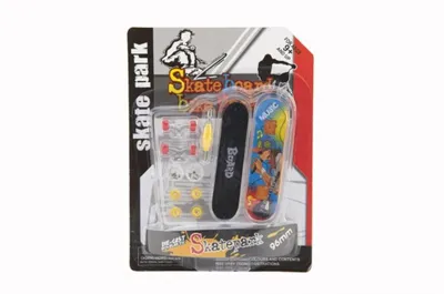 Image de Skateboard vis à doigt en plastique 9 cm avec accessoires - mélange de couleurs sur carte